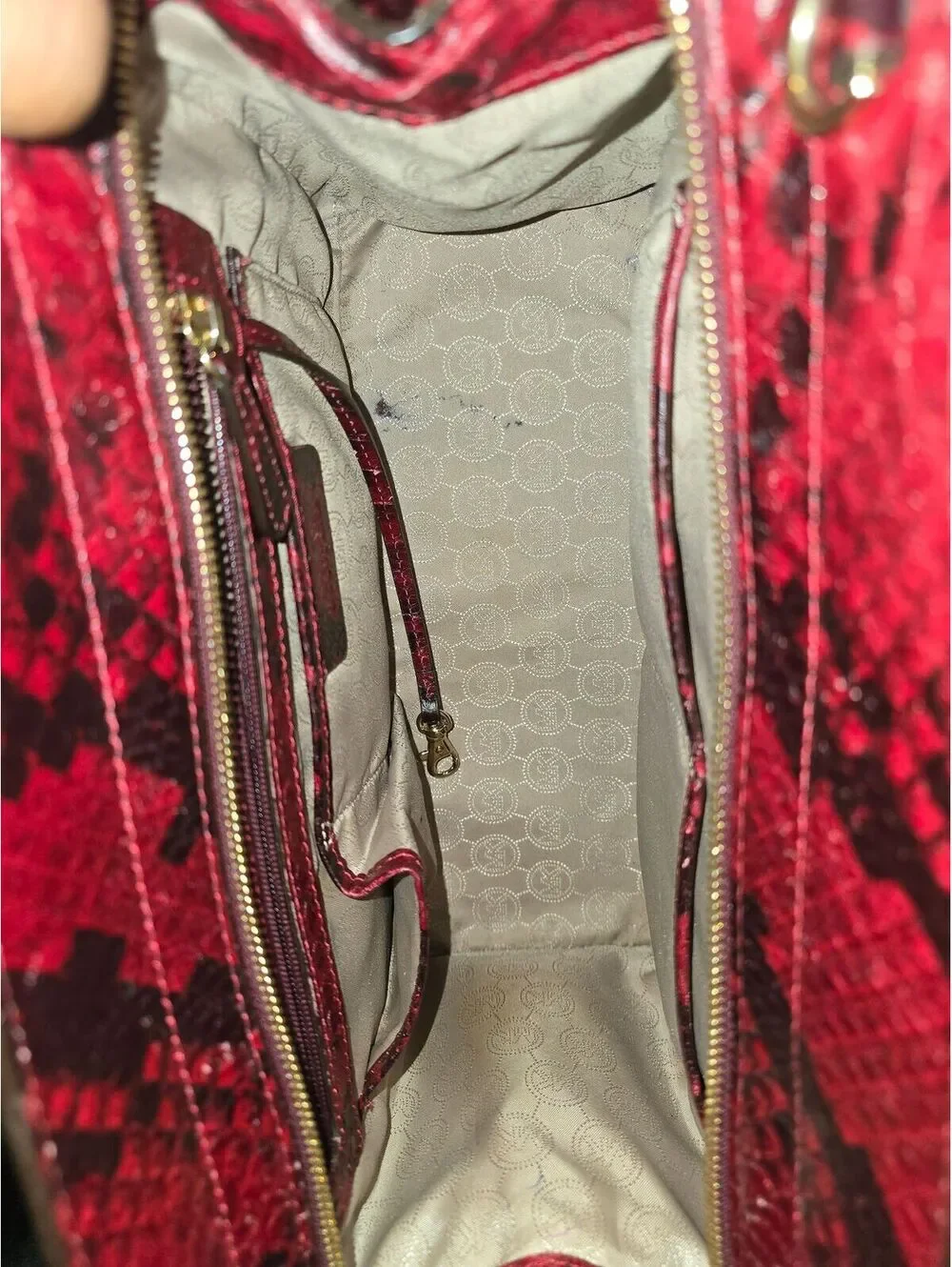 89. PROJECT Michael Kors Cinnabar Anaconda Selma tote